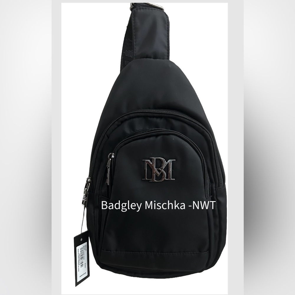 Badgley Mischka Black Fanny/Slingback Backpack-NWT